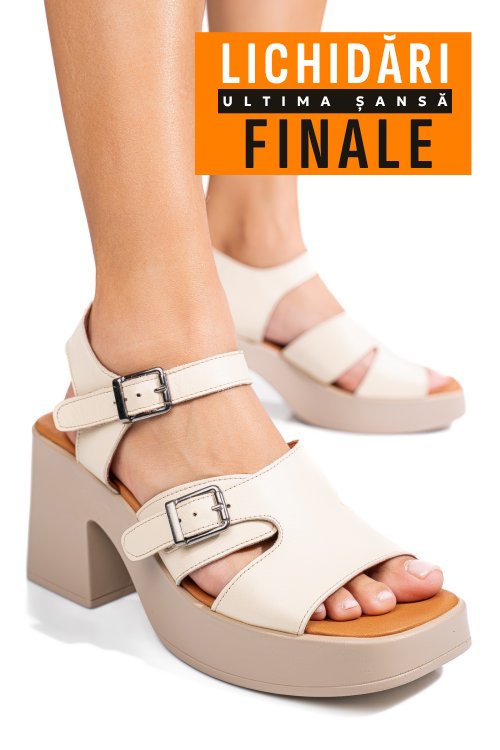 Sandale bej piele naturala apckd7055