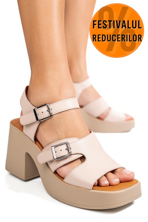 Sandale roz piele naturala apckd7055
