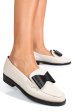 Mocasini bej negru piele naturala 2s77110
