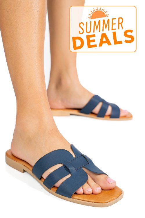 Papuci bleumarin piele naturala 1sp1htj