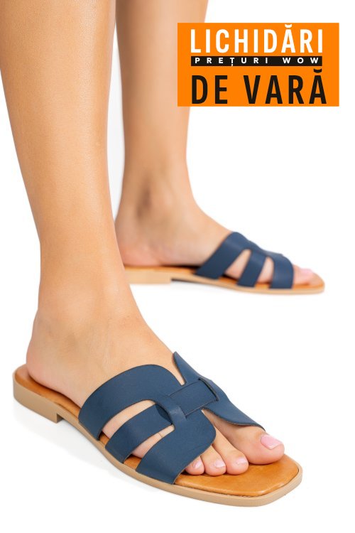 Papuci bleumarin piele naturala 1sp1htj