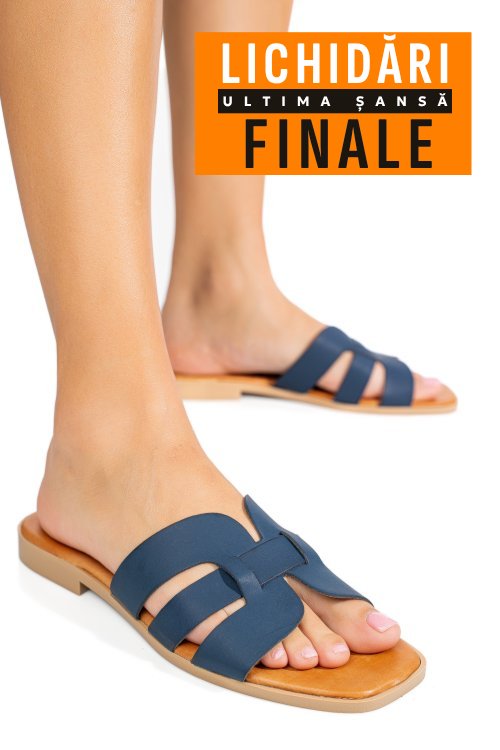 Papuci bleumarin piele naturala 1sp1htj
