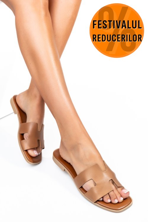 Papuci brown piele naturala hsp100tj