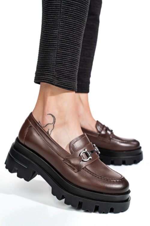 Mocasini maro piele naturala 4s7780