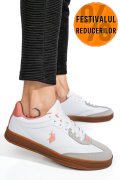 U.S. POLO ASSN, PANTOFI SPORT WHITE PINK VALE-GLB