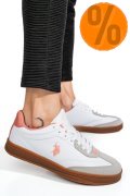 U.S. POLO ASSN, PANTOFI SPORT WHITE PINK VALE-GLB