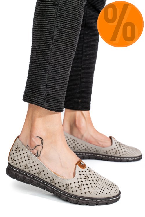 Espadrile light grey piele naturala jspy2602