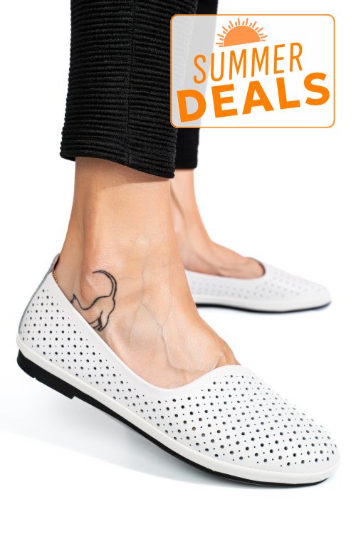 Espadrile albe piele naturala jspy3763