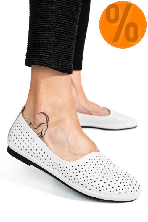 Espadrile albe piele naturala jspy3763