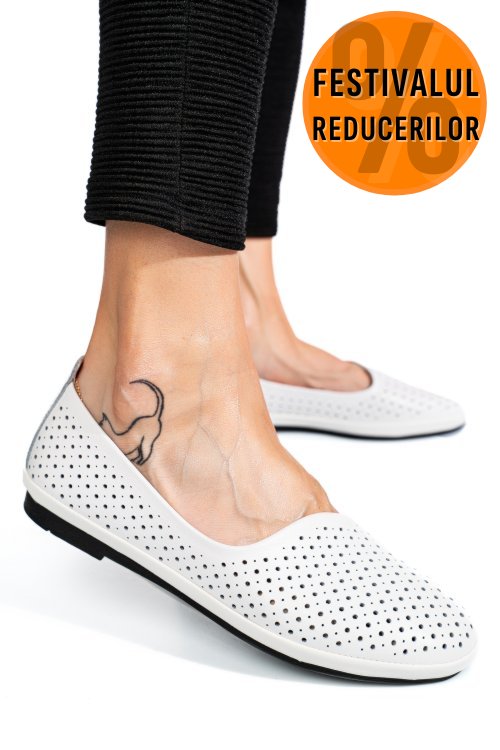 Espadrile albe piele naturala jspy3763