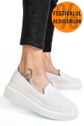 MOCASINI ALBI PIELE NATURALA JSPY3872