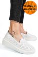 Mocasini albi piele naturala jspy3872