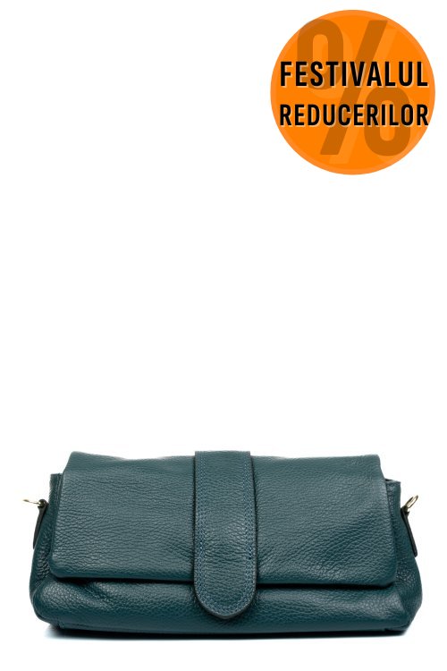 Geanta verde piele naturala 7122-02323