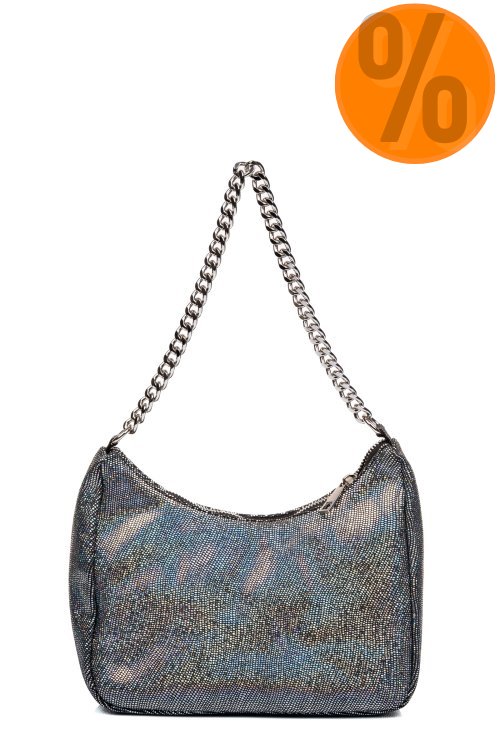 Geanta argintie glitter piele naturala bs0658
