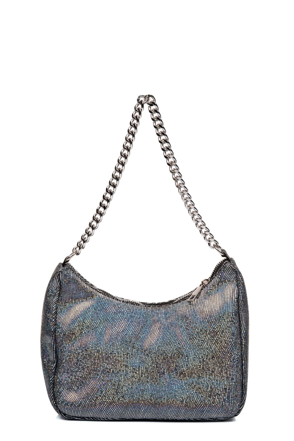 GEANTA ARGINTIE GLITTER PIELE NATURALA BS0658