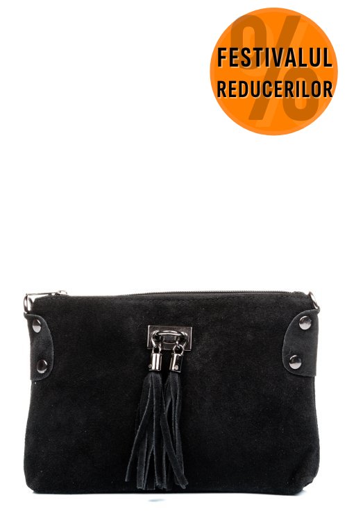 Geanta neagra piele naturala intoarsa gen2025-102