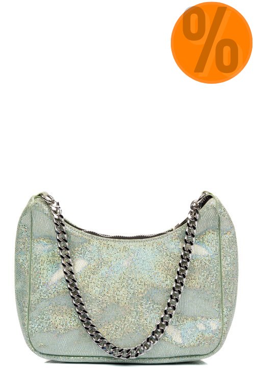 Geanta verde glitter piele naturala bs0658
