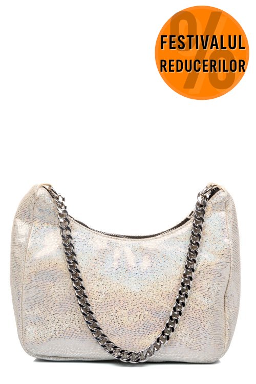 Geanta bej glitter piele naturala bs0658