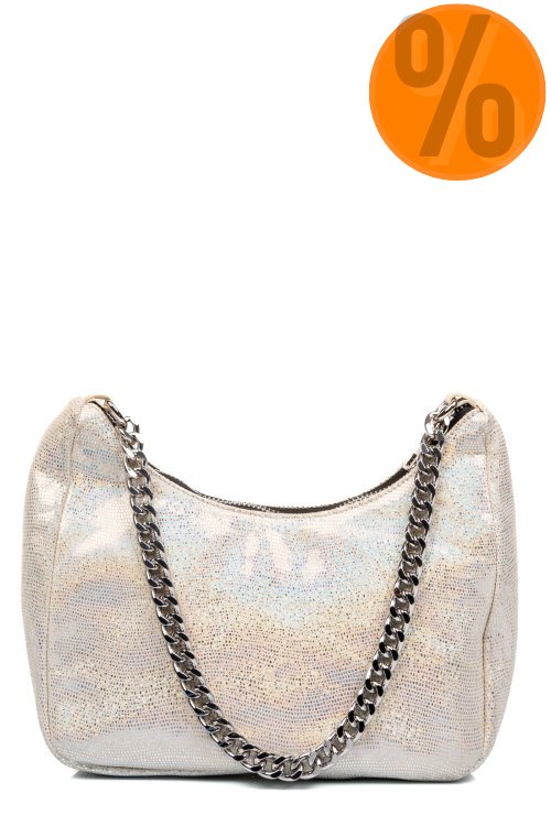 Geanta bej glitter piele naturala bs0658