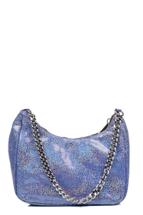 Geanta albastra glitter piele naturala bs0658