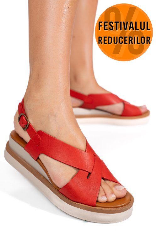 Sandale rosii piele naturala 3465015