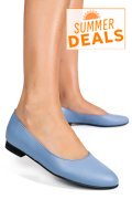 BALERINI ALBASTRI PIELE NATURALA INTOARSA 4S7750B