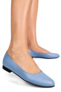 BALERINI ALBASTRI PIELE NATURALA INTOARSA 4S7750B