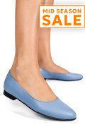 BALERINI ALBASTRI PIELE NATURALA INTOARSA 4S7750B