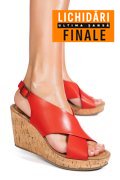 SANDALE ROSII PIELE NATURALA TS77P01C25