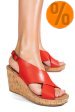 Sandale rosii piele naturala ts77p01c25