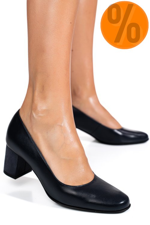 Pantofi dama guban piele naturala bleumarin sidef 3s77475
