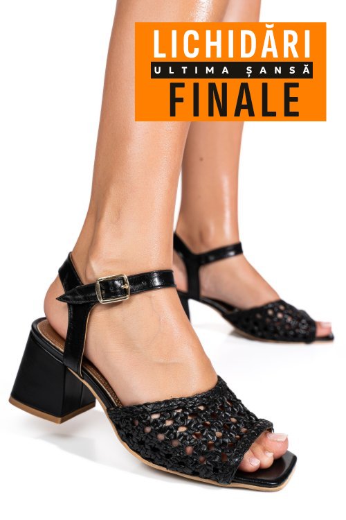 Sandale negre piele naturala es77m8644