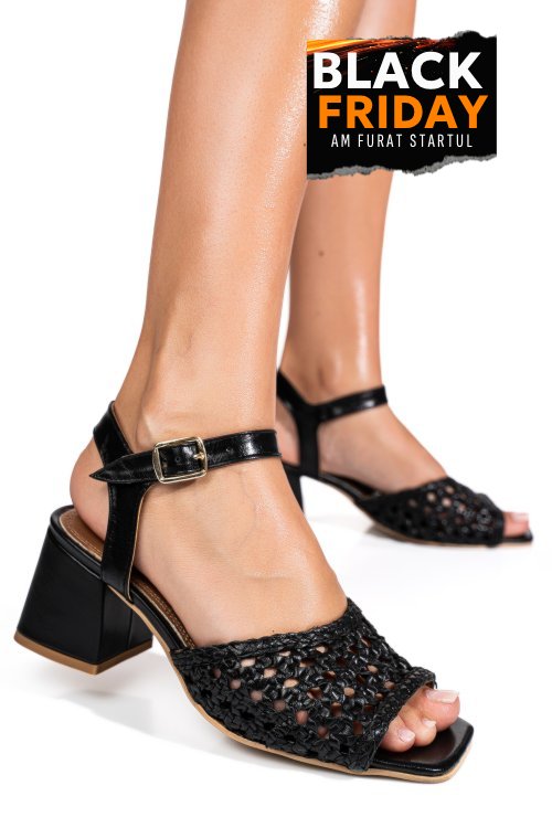 Sandale negre piele naturala es77m8644
