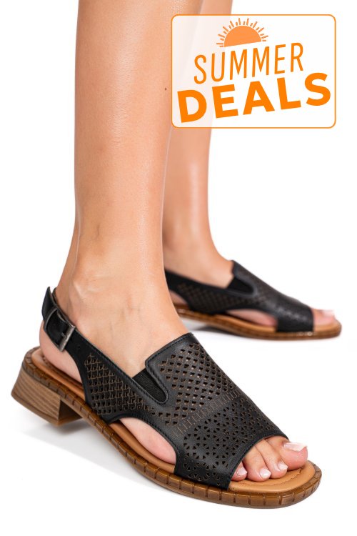 Sandale negre piele naturala 5s770320
