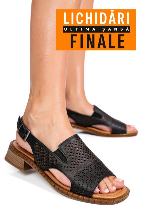 Sandale negre piele naturala 5s770320