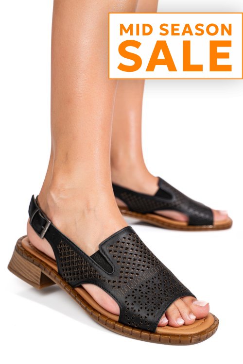 Sandale negre piele naturala 5s770320