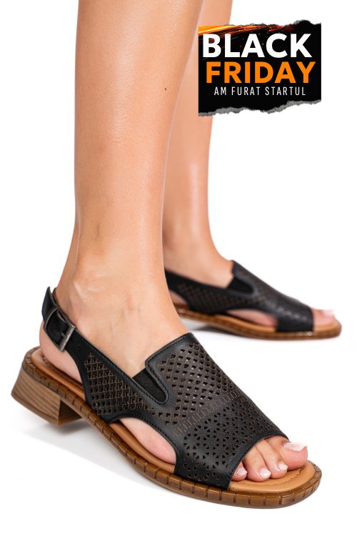 Sandale negre piele naturala 5s770320