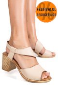 SANDALE BEJ PIELE NATURALA 0S7775