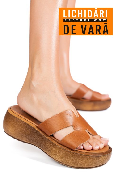 Sandale maro piele naturala marlia501
