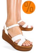 SANDALE ALBE PIELE NATURALA LS77ECCE