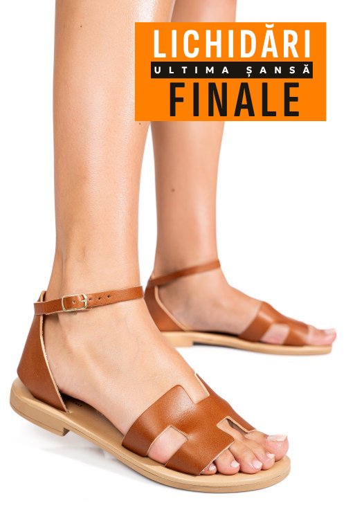 Sandale maro piele naturala vs77esuvio