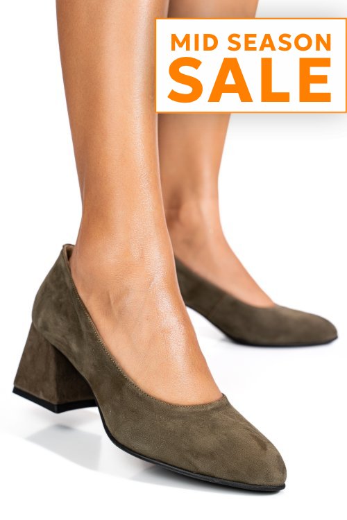 Pantofi khaki piele naturala intoarsa 5s77006