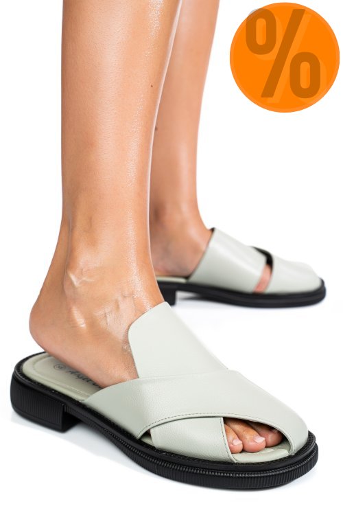 Papuci olive piele naturala fsp005021