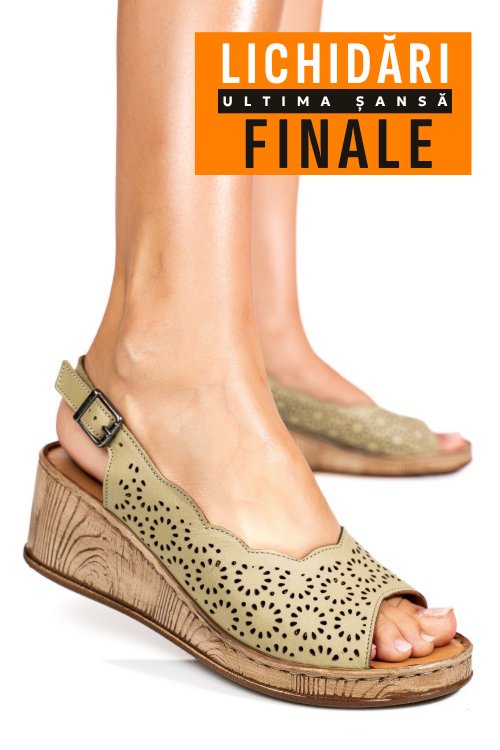 Sandale verzi piele naturala 6s7700am
