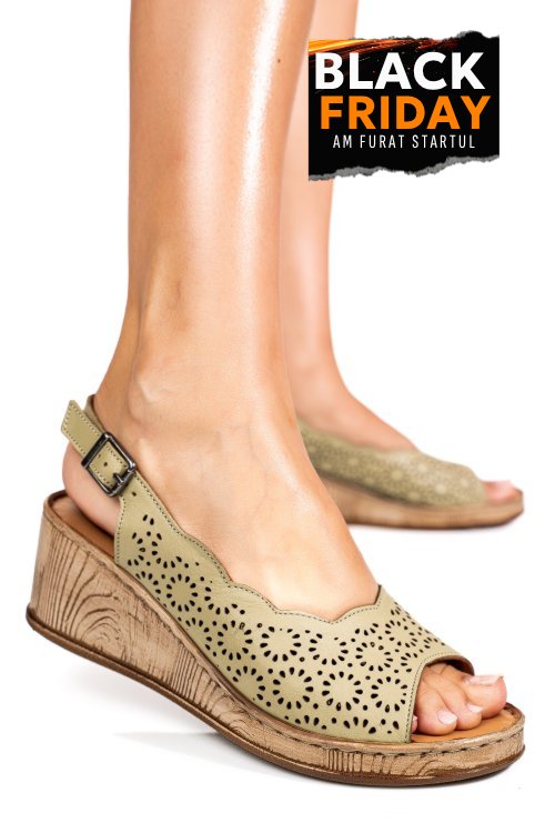 Sandale verzi piele naturala 6s7700am