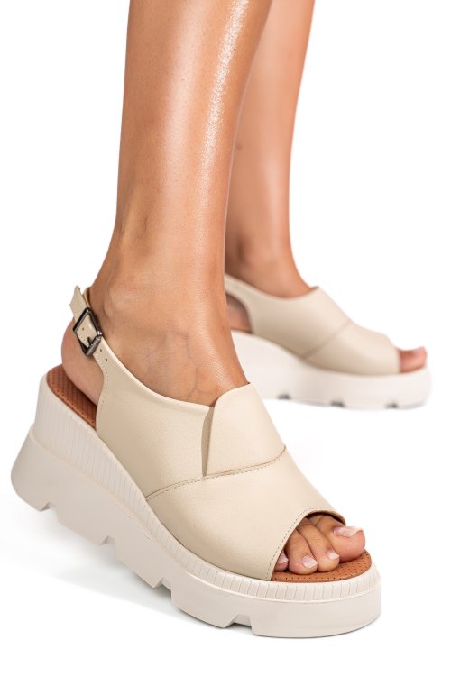 Sandale bej piele naturala ys7711