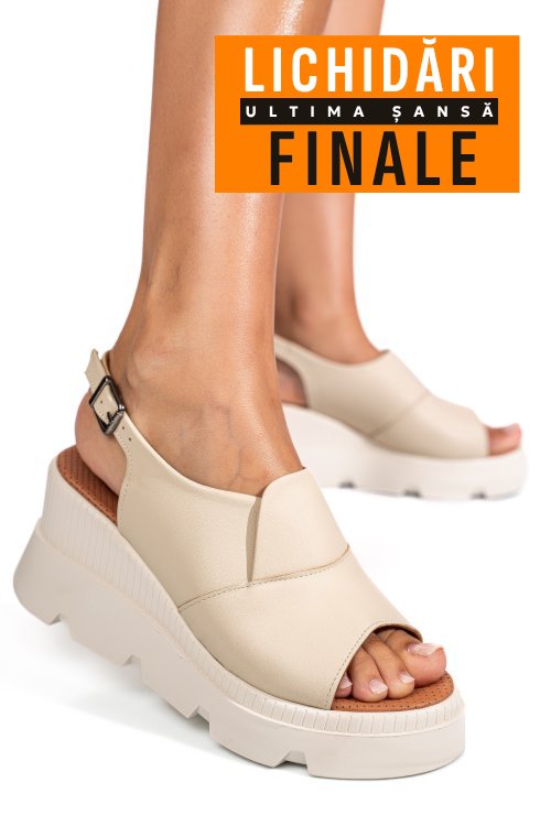 Sandale bej piele naturala ys7711
