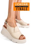 SANDALE BEJ PIELE NATURALA YS7711