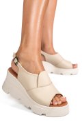 SANDALE BEJ PIELE NATURALA YS7711