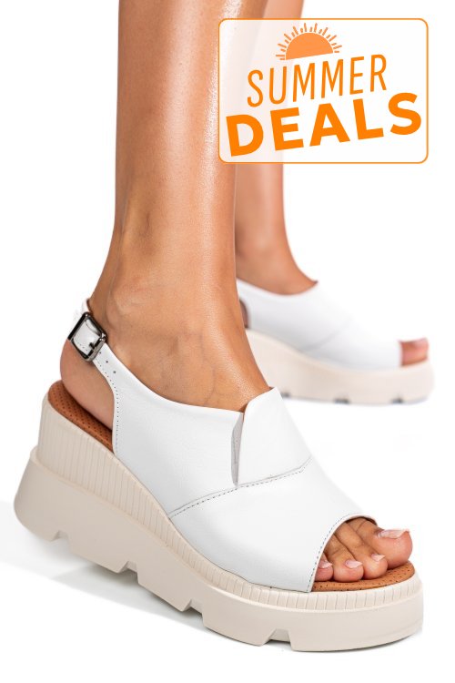 Sandale albe piele naturala ys7711